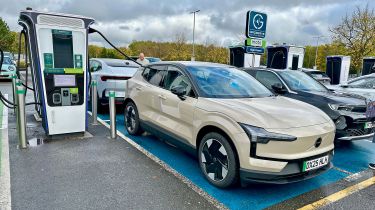 Volvo EX30 connected to a Gridserve rapid charger